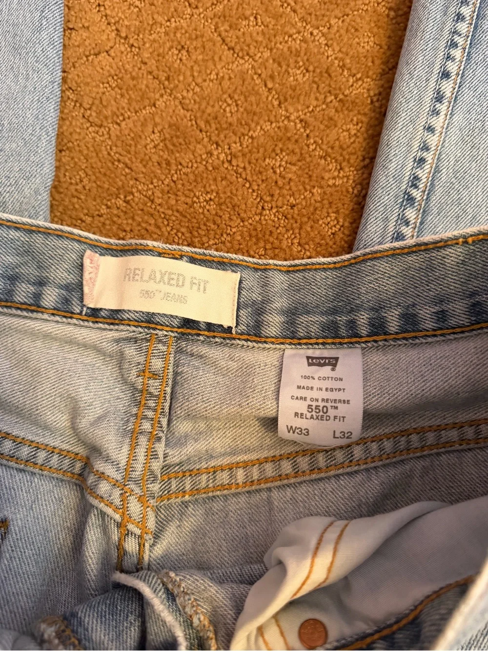Levi's 550 Men's Relaxed Fit Jeans Blue Medium Wash Jeans Size 33x32
